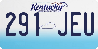 KY license plate 291JEU