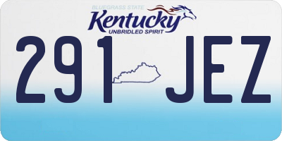 KY license plate 291JEZ