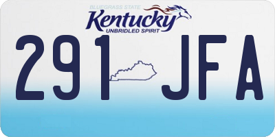 KY license plate 291JFA