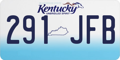 KY license plate 291JFB