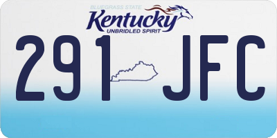 KY license plate 291JFC