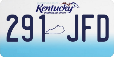 KY license plate 291JFD