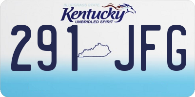 KY license plate 291JFG