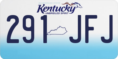 KY license plate 291JFJ