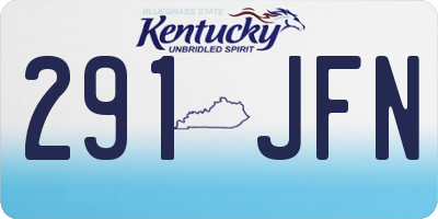 KY license plate 291JFN