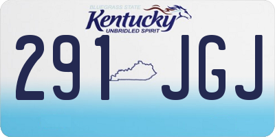 KY license plate 291JGJ