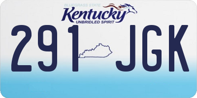 KY license plate 291JGK
