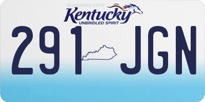 KY license plate 291JGN