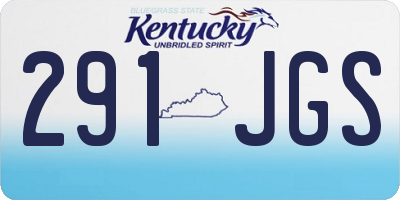 KY license plate 291JGS