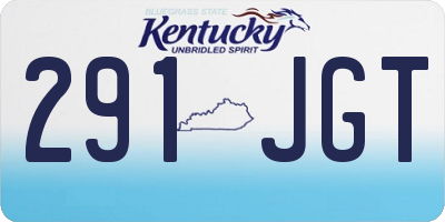 KY license plate 291JGT