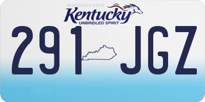 KY license plate 291JGZ