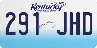 KY license plate 291JHD