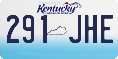 KY license plate 291JHE