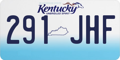 KY license plate 291JHF