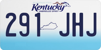 KY license plate 291JHJ