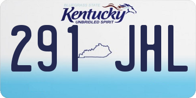 KY license plate 291JHL