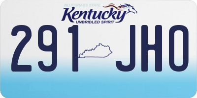 KY license plate 291JHO