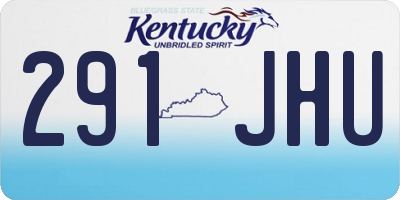 KY license plate 291JHU