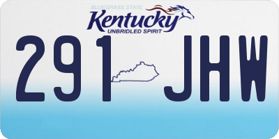 KY license plate 291JHW