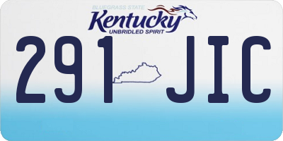 KY license plate 291JIC
