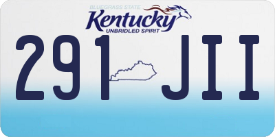 KY license plate 291JII