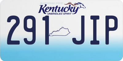 KY license plate 291JIP