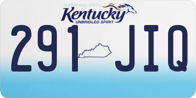 KY license plate 291JIQ