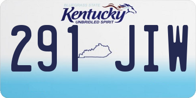 KY license plate 291JIW