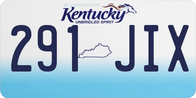 KY license plate 291JIX
