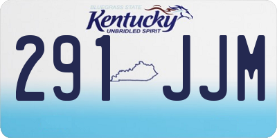 KY license plate 291JJM