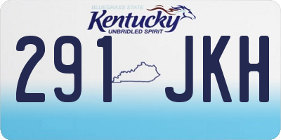 KY license plate 291JKH