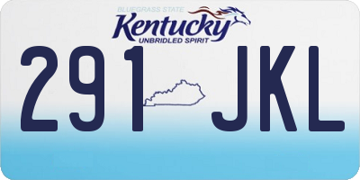 KY license plate 291JKL