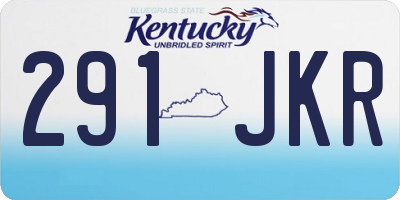 KY license plate 291JKR