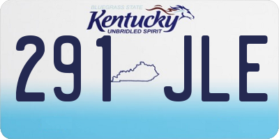 KY license plate 291JLE