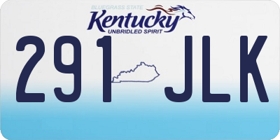 KY license plate 291JLK