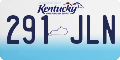 KY license plate 291JLN