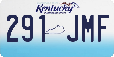 KY license plate 291JMF