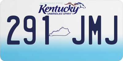 KY license plate 291JMJ