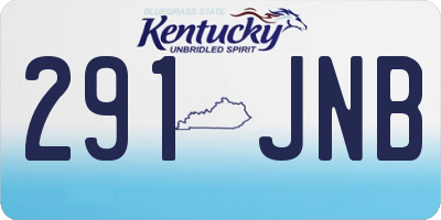 KY license plate 291JNB