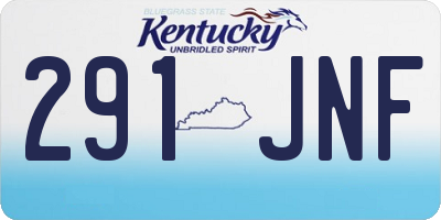 KY license plate 291JNF