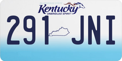KY license plate 291JNI