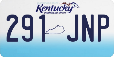 KY license plate 291JNP
