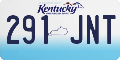 KY license plate 291JNT