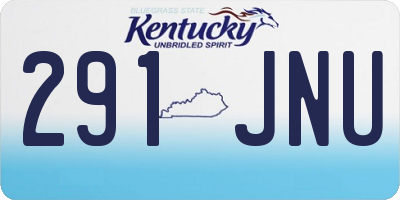 KY license plate 291JNU
