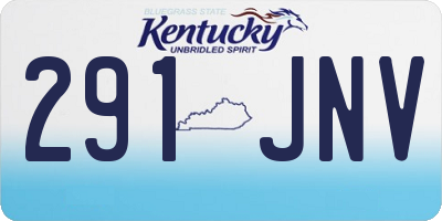 KY license plate 291JNV