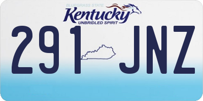 KY license plate 291JNZ