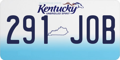 KY license plate 291JOB
