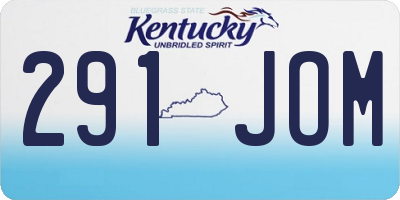 KY license plate 291JOM