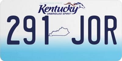 KY license plate 291JOR