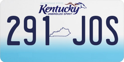 KY license plate 291JOS